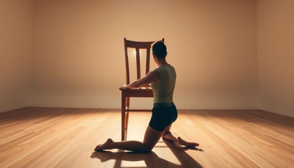 chair and floor knee exercises